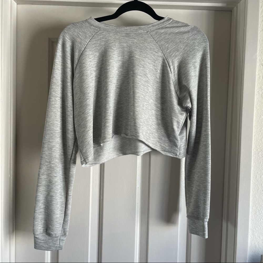 NWOT Cropped Grey Crewneck